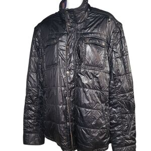 Diesel Puffer Style Jacket Men's Unisex XL Reversible Black Plaid